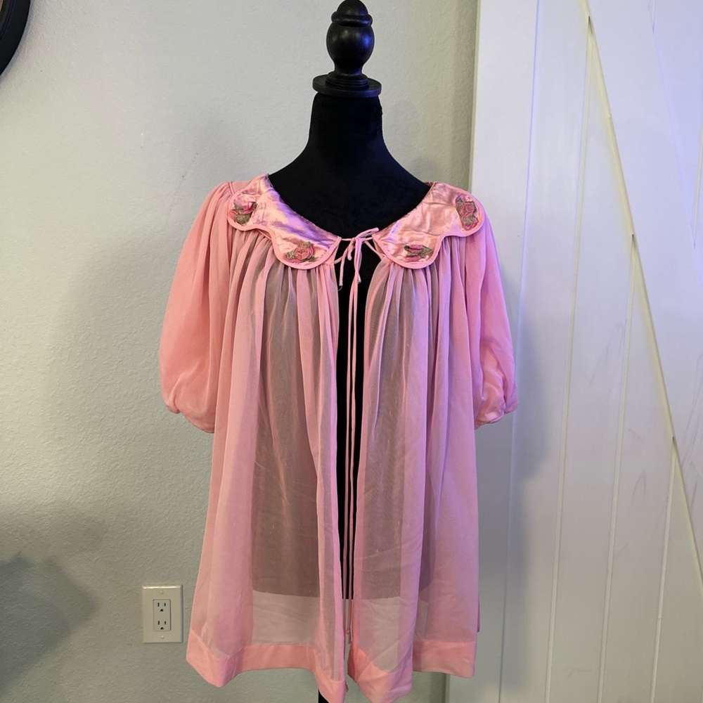 Chic Pink Sheer Women's Blouse